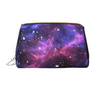 Universe Galaxy Star Space - Bolsa de maquillaje portátil de cuero grande, cuero de PVC, cierre de cremallera, bolsa de aseo de viaje, bolsa de almacenamiento de viaje, White, Talla única