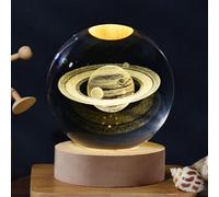 Universe Lamps - Lampara Saturno De Cristal Y Luna, Ludosphere Lamp, 3D Galaxy Crystal Ball Night Light, Universe Crystal Lamps Saturn Lamp Moon Lamps Crystal Ball lamp Glass Ball Night Lamp(Saturn)