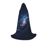 Universe Milky Way - Capa unisex gótica con capucha y estampado de galaxia, túnica de mago para carnaval, Halloween, cosplay, Navidad, Negro, M