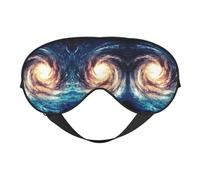 Universe Milky Way - Máscara de ojos para dormir con estampado de galaxia, bloqueo de luz nocturna, sombra de ojos para dormir de seda para hombres y mujeres