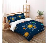 Universe Planetas Funda De Edrojoón 3 Piezas 3D Impresa Cosmos Planetas con 2 Fundas De Almohada Super King（260x220cm） Microfibra Juego De Cama para para Niñosy Hombres