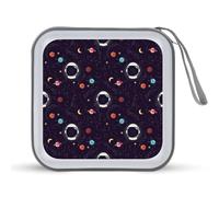 Universe Planets Astronauta Casco Divertido Organizador de CD 40 Capacidad Colección DVD Bolsa de Almacenamiento Cartera Libro para Coche Hogar Viajes