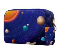 Universe Solar System Planets - Bolsa de cosméticos para mujer, neceser de viaje, bolsa organizadora de maquillaje grande con cremallera, multicolor, 18.5x7.5x13cm/7.3x3x5.1in, Neceser