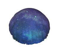 Universe with Stars Galaxy Interstellar - Gorro de baño con estampado interestelar, protector de pelo de doble capa, funda elástica para el cabello para lavar la cara, 27 cm