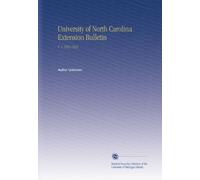 University of North Carolina Extension Bulletin: V. 1 1921-1922