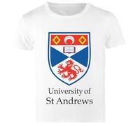 University of St Andrews Camiseta Blanca para Hombre Camiseta Masculina Regular