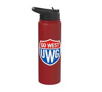 University of West Georgia UWG Wolves Go West Shield Logo Stainless Steel Insulated Water Bottle