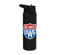 University of West Georgia UWG Wolves Go West Shield Logo Stainless Steel Insulated Water Bottle