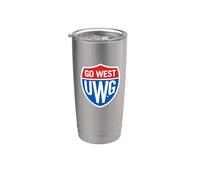 University of West Georgia UWG Wolves Go West Shield Logo Vaso térmico de acero inoxidable de doble pared