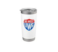 University of West Georgia UWG Wolves Go West Shield Logo Vaso térmico de acero inoxidable de doble pared