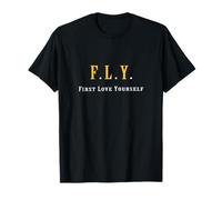 University Varsity-Gold Color First Love Yourself Yellow Camiseta
