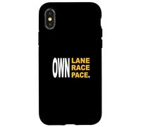 University Varsity-Gold Color Own Lane Race Pace Amarillo Carcasa para iPhone X/XS