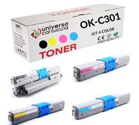universo cartuccia 44973536 44973535 44973534 44973533 Kit 4 Color Tóner compatible sustitutivo para Oki C301dn C321dn MC332dn MC342dn MC342dnw MC342dw MC342w (Kit 4 color)
