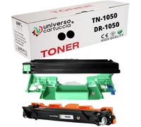 universo cartuccia® TN1050+DR1050 Kit Tóner y tambor Compatible con Brother DCP-1612W 1510 1512 1610W para MFC-1910W 1810 para HL-1210W 1212W 1110 1112 (1 TN1050 + DR1050)
