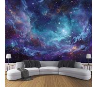 universo cielo estrellado Murales de Pared, Misterio de ciencia ficción Papel Pintado de Tela, Gran Mural Fotográfico para Salón, Dormitorio, Cocina, Oficina o Habitación Infantilazul-violeta