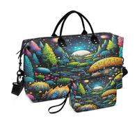 Universo Colorido áRbol Estrella Bolsa de Natación Deportiva Fitness Bolsa de Equipaje Semana Bolsa con Bolsa de Maquillaje para Viajes