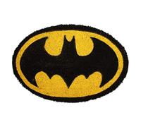 UNIVERSO DC SD Toys - Felpudo Entrada Ovalado Batman, de Fibra de Coco y Vinilo Antideslizante, Amarillo y Negro, 60 x 40 cm