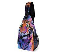 Universo Del Tigre Colorido Mujer Hombre Sling Bag Antirrobo Bolso Bandolera Casual Bolso Cruzado Para Acampar Ciclismo Uso Diario