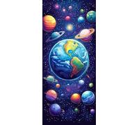 Universo Dipingere con i Numeri Adulti, Misura XXL 25x75cm,Pianeta Paint by Numbers Kit Principianti Con 3 Penne, Kit Fai Da Te, Hobby Creativi Adulti Regalo Donna Decorazioni, (Senza Cornice) P0M-257