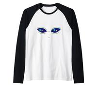 Universo En Los Ojos De Alienígena Divertido Cara Lindo Amante OVNI Camiseta Manga Raglan
