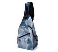 Universo Espacio Familia León Blanca Unisex Sling Bag Casual Bolsos De Hombro Pequeño Mochila Cruzada Para Trabajo Ciclismo Correr