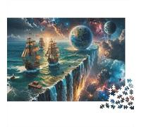 Universo Fantasía Barcos de Vela Puzzle de 1000 Piezas Papel para Adultos Cielo Nocturno Juego de Puzzle 1000 Piezas Puzzle para Toda la Familia 38x26cm/1000pcs