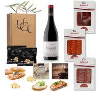 UNIVERSO GOURMET | Cesta Gourmet para Regalar | Vino DO.Ribera | Embutidos Ibericos Bellota | Paleta Ibérica y Crema Queso Torta de Oveja | Pate Pedro Ximenez y Picos Pan Artesanos | Cesta Navidad
