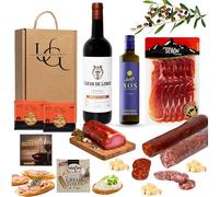 UNIVERSO GOURMET | Cesta Gourmet para Regalar | Vino DO.Rioja | Embutidos Ibéricos Bellota | Jamón Gran Reserva y Taco Lomo Duroc | Pate Pedro Ximenez y Queso Crema Torta Oveja y Picos Pan Artesanos