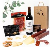 UNIVERSO GOURMET | Cesta Gourmet para Regalar | Vino DO.Rioja | Embutidos Ibéricos Bellota | Jamón Gran Reserva y Queso Oveja | Pate Pedro Ximenez y Picos Pan Artesanos | Cesta Regalo