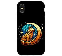 Universo Pet Dog Over The Moon Space Animal Star Puppy Love Carcasa para iPhone X/XS
