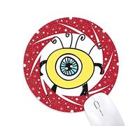 Universo y alien amarillo cíclope Wheel mouse pad de goma roja redonda