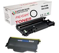UniversoCartuccia® DRUM DR2100 + Tóner TN2120 Non OEM, para impresoras Brother HL-2140, HL-2150N, HL-2170W, DCP-7030, DCP-7032, DCP-7040, DCP-7045N, MFC-7440N, MFC-7840W (1 DR2100 + 1 TN2. 120).