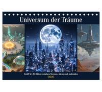 Universum der Träume (Tischkalender 2026 DIN A5 quer), CALVENDO Monatskalender: Zwölf Sci-Fi-Bilder zwischen Sternen, Aliens und Androiden