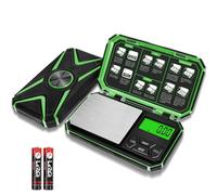 UNIWEIGH báscula digital de cocina 1000 g/0,1 g, fina, de bolsillo, de precisión, de gramo, pequeña, para monedas, mini, color verde claro