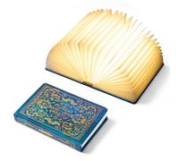 Uniwolk Lámpara de libros para amantes de los libros, 5 luces de color, batería de 1200 mAh, lámpara de papel plegable como decoración de libros y accesorios, diseño de cubierta de lámina caliente