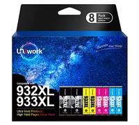 Uniwork Cartucho de tinta compatible de repuesto para impresora HP 932XL 933XL 932 933 para Officejet 6600 6700 6100 7612 7610 7110 (2 negros, 2 cian, 2 magenta y 2 amarillos)