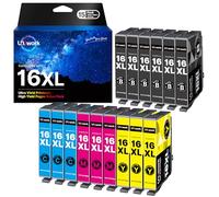 Uniwork Cartucho de Tinta Compatible para Epson 16XL Workforce WF2760 WF2630 WF2750 WF2660 WF2650 WF2540 WF2530 WF2010 WF2510 WF2520 (6 Negros, 3 Cian, 3 Magenta, 3 Amarillo)