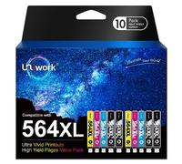 Uniwork - Cartucho de tinta compatible para impresora HP 564 564XL para Photosmart 6520 5520 4620 5510 C410a 6525 5514 OfficeJet 7510 4620 DeskJet 3522 (4BK/2C/2M/2Y), 10 paquetes