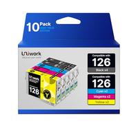 Uniwork Cartucho de tinta remanufacturado de repuesto para Epson 126 T126 para Workforce 545 845 645 635 520 435 WF-3540 WF-3520 WF-3530 WF-7010 WF-7510 WF-7520 Stylus NX4300 Bandeja de impresora, 1