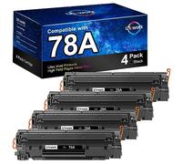 Uniwork Cartucho de tóner compatible de repuesto para HP 78A CE278A para bandeja de impresora Laserjet Pro P1606dn M1536dnf P1566 P1560 P1606 M1536, 4 negros