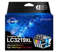Uniwork LC3219XL LC3217 XL Cartuchos de tinta compatibles de repuesto para Brother LC-3219 XL LC-3217XL para MFC-J5330dw J6530dw J6930dw J5730DW J5930DW J5335DW J6935DW (4-Pack)