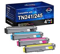 Uniwork TN241 TN245 Reemplazo para Brother TN-241 TN-245 Compatible con Brother DCP-9020CDW HL-3140CW DCP-9015CDW HL-3170CDW HL-3150CDW MFC-9140CDN MFC-9330CDW MFC-9340CDW MFC-9130CW (Paquete de 4)