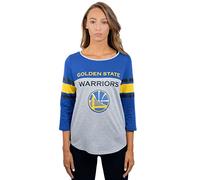 UNK Camiseta de Manga Larga Assist NBA de raglán para Mujer, Brooklyn Nets, Gris Jaspeado, Talla pequeña