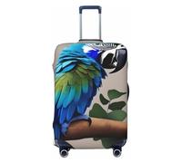 Unkhtt Blue Parrot Hugging 1 - Funda protectora elástica para maletas rígidas y blandas, Black, L, Equipaje de mano