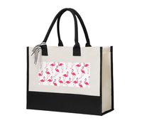 Unkhtt Bolsa de lona con estampado de flamenco rosa para mujer, gran capacidad, para viajes, escuela, oficina, compras
