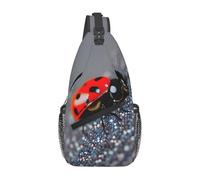 Unkhtt Bolso cruzado con estampado de mariquitas con estampado infinito moteado para hombres y mujeres, mochila de viaje para viajes diarios y aventuras al aire libre