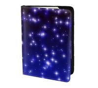 Unkhtt Bright Stars Print - Funda tipo cartera para pasaporte de 5.5 pulgadas, para hombres y mujeres, compacta y segura, Black, Talla única
