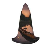 Unkhtt Capa con capucha unisex con estampado de río Allagash iluminado por la luna, para cosplay, festival, carnaval, mago