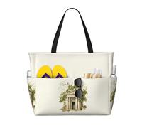 Unkhtt Edificio antiguo con rama de olivo romano e impresión griega, cómoda bolsa de viaje para playa, verano, vacaciones, picnic, camping, accesorio elegante