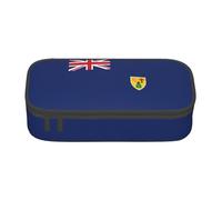 Unkhtt Estuche para lápices con diseño de bandera de las Islas Turcas y Caicos de 21 x 5 x 9,4 cm, para escuela, oficina, viaje, Black, Talla única
